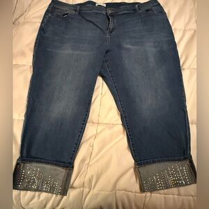Lane Bryant Dark Blue Denim Jeans - Capris